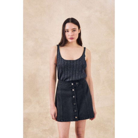 Falda Mini Botones Gris