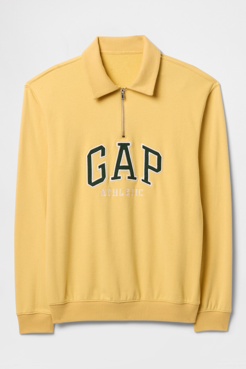 Buzo Deportivo Medio Cierre Logo Gap Hombre French Almond