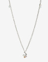 Cadena Corta con Dije Cubic zirconia Collar Con Dije Cubic Bañado En Plata - Plateado
