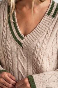 Sweater Lana Escote V Nacar