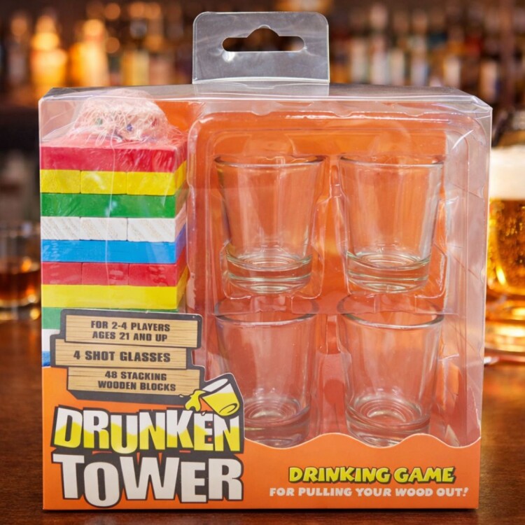 JUEGO DE EQUILIBRIO JENGA + 4 COPAS SHOT JUEGO DE EQUILIBRIO JENGA + 4 COPAS SHOT