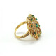 Anillo moderno, oro amarillo 18K , diamantes y esmeralda. Anillo moderno, oro amarillo 18K , diamantes y esmeralda.