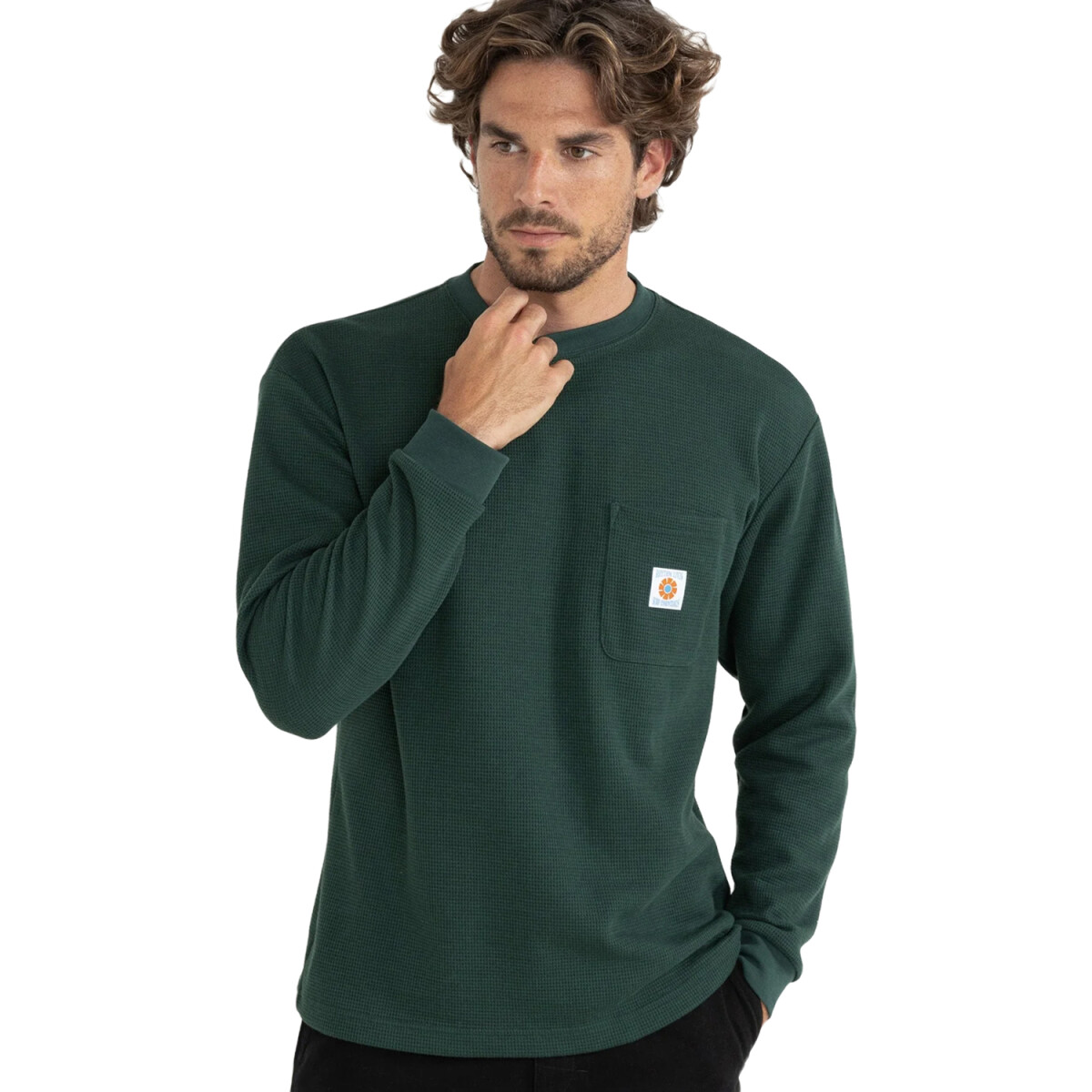 Remera Rhythm Vintage Pocket Waffle - Verde 