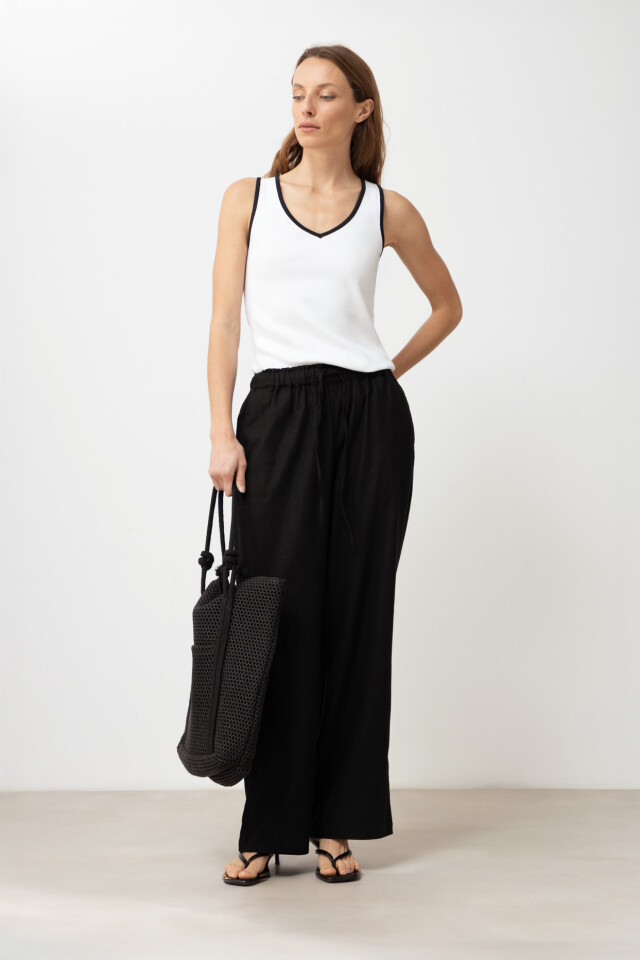 Pantalón pijama de lino negro