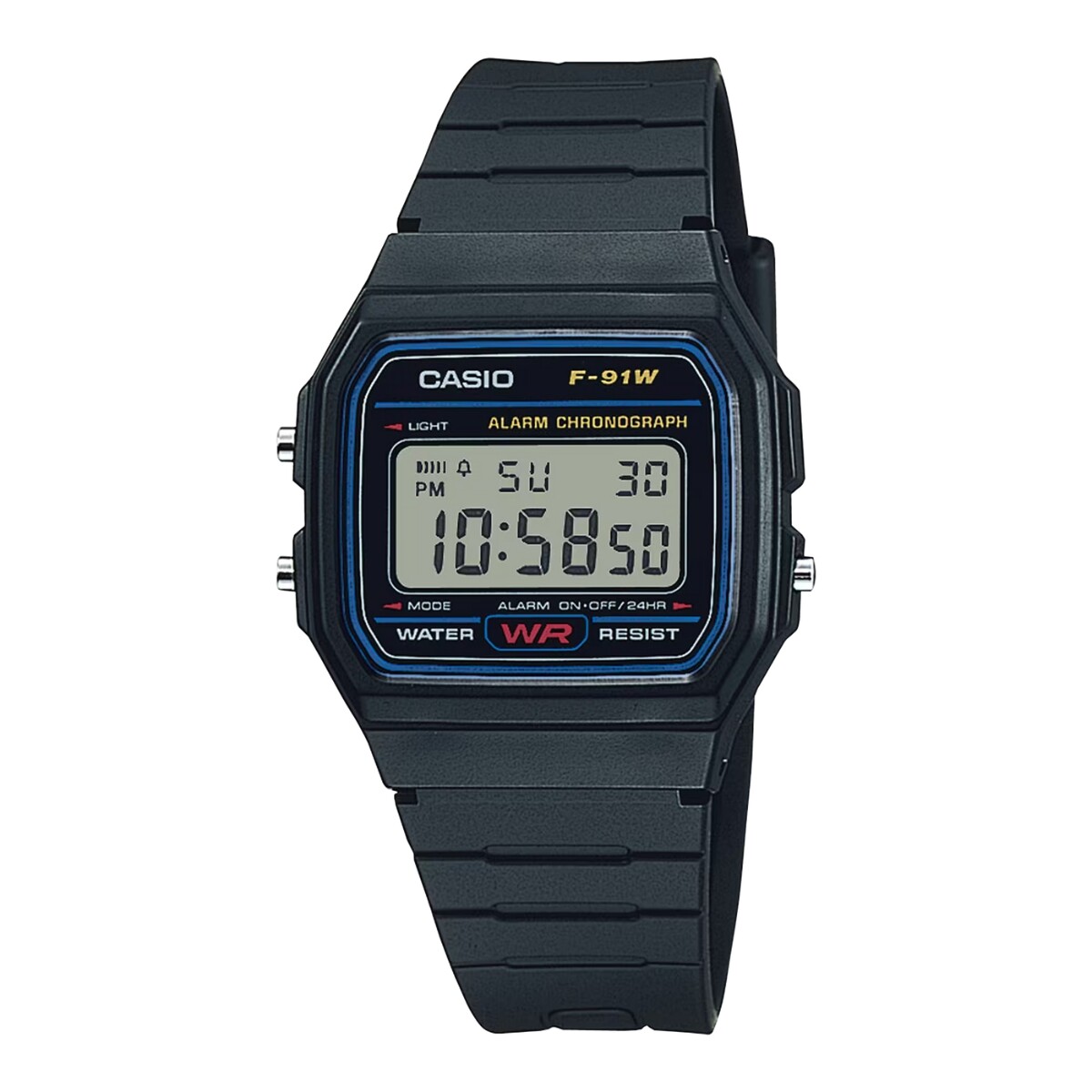 Reloj CASIO RETRO F91W-1HDG Resina Negro Esfera 34mm 