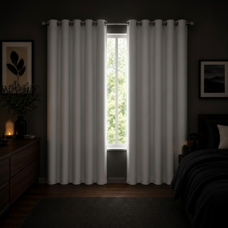 Cortina 100% Blackout set 2 paños 135 x 220 BLANCO