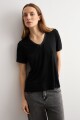 Remera detalle lurex negro