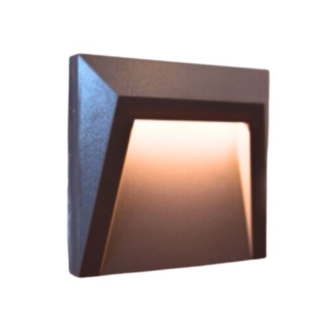 ARTEFACTO P/ ESCALERA 1.2W 3000K GRIS GRAFITO 12.5x12.5CM ARTEFACTO P/ ESCALERA 1.2W 3000K GRIS GRAFITO 12.5x12.5CM