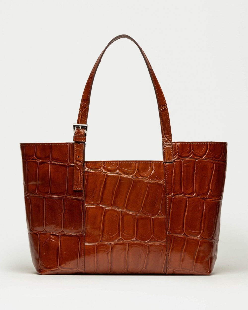 Bolso The Icon en cuero grabado big croco Cuoio