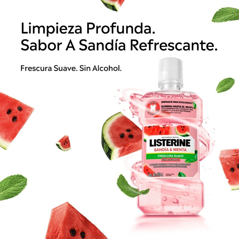 Enjuague Bucal Listerine Sandia Y Menta 250 Ml. Enjuague Bucal Listerine Sandia Y Menta 250 Ml.