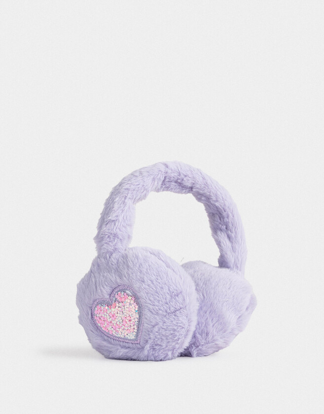 Orejeras infantiles Con glitter Orejeras Infantiles Con Corazón - Violeta Lila