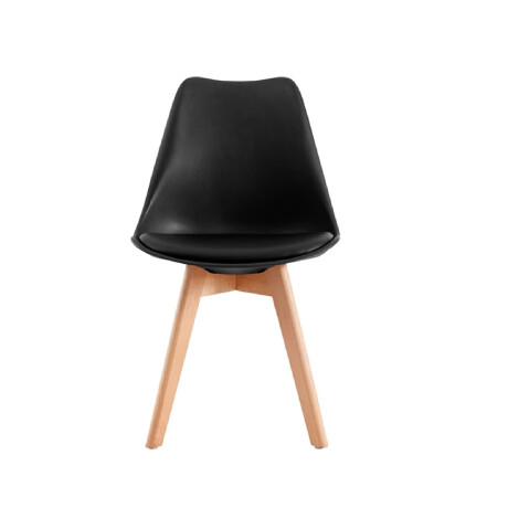 SILLA DE COMEDOR EAMES ACOLCHONADA Silla Eames Negra con Asiento Acolchado