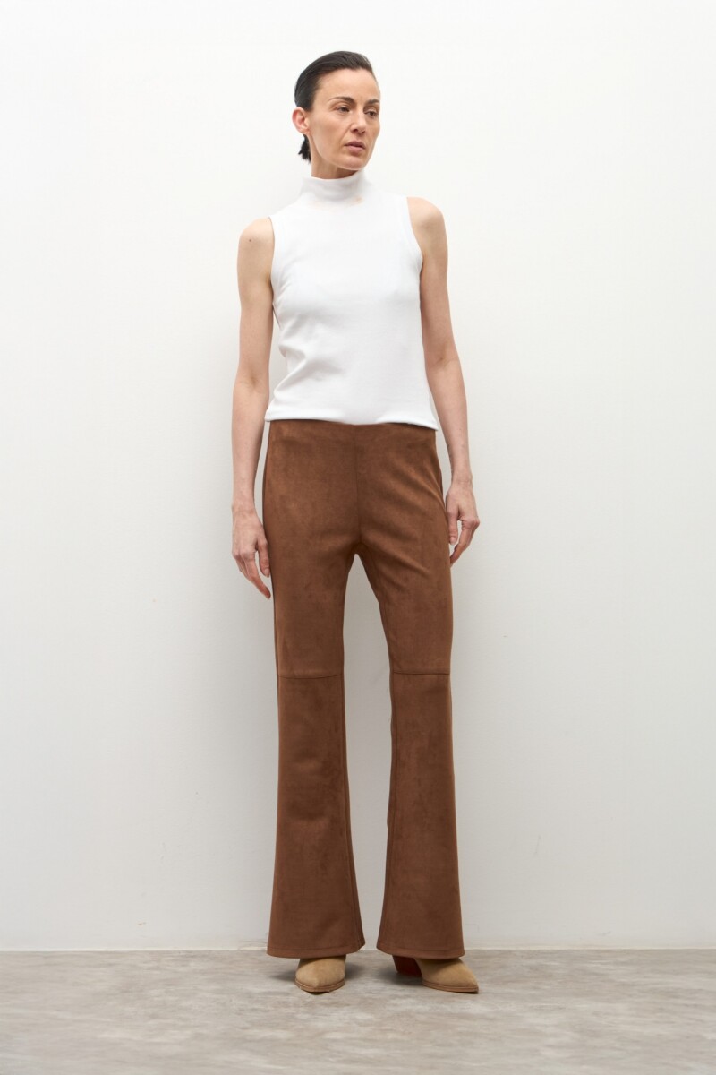 Leggings simil gamuza tostado