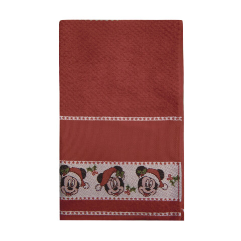 Repasador Dohler Bordado Jacquard Navidad Mickey 45 x 70 cm ROJO