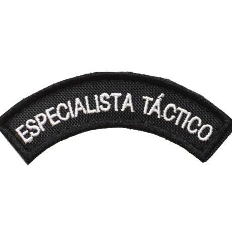 Parche bordado medialuna de brazo - Especialista Táctico Negro