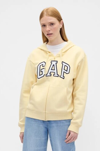 Canguro Con Cierre Logo Gap Mujer Maize