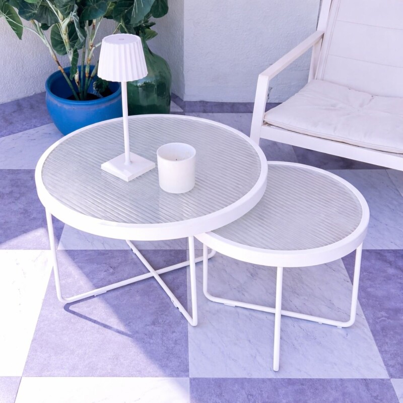 YBL60 Mesa Redonda Vidrio Big 60x60x44cm - Blanca