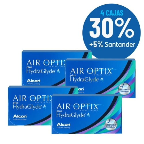 Set Air Optix Plus (hydraglyde) X4 Cajas Blanco