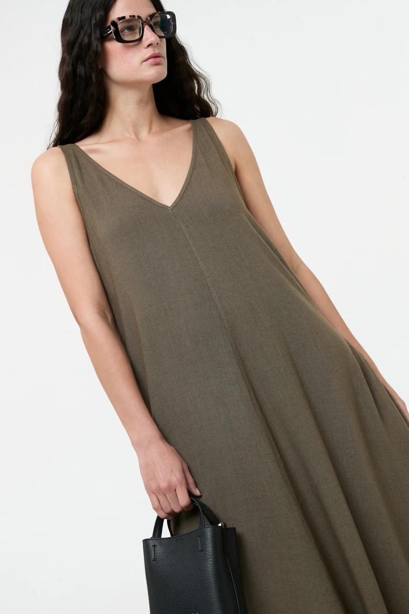 VESTIDO SUELTO Verde Militar