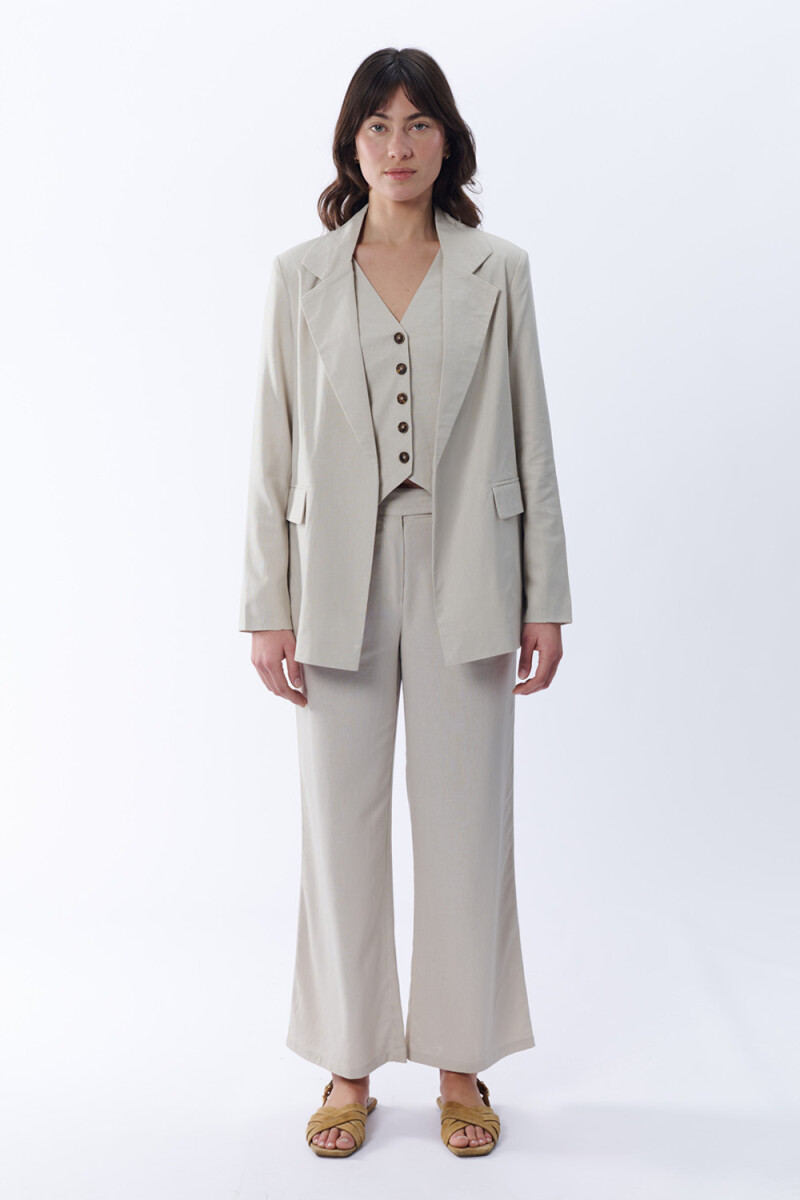 Blazer con lino Beige
