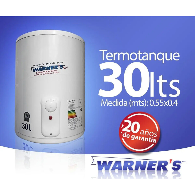 TERMOTANQUE WARNERS 30 L Cobre Clase A N/A
