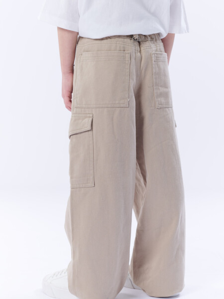 Pantalón Jean Cargo Beige