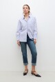 Camisa rayada oversized lavanda