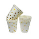 Vaso Descartable con Lunares Dorados x10 und Blancas