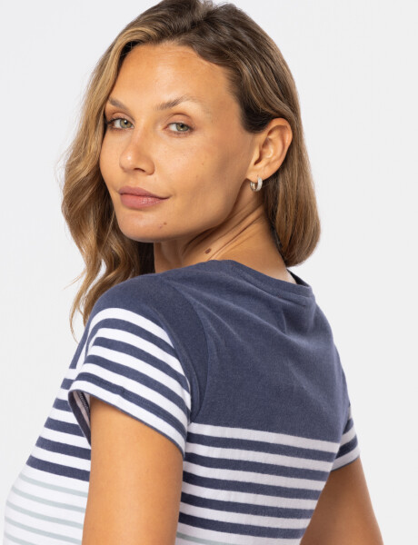 REMERA RAYADA Azul