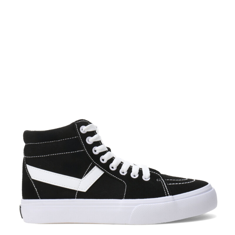 Botas de Mujer PONY Casual Lona Negro - Blanco