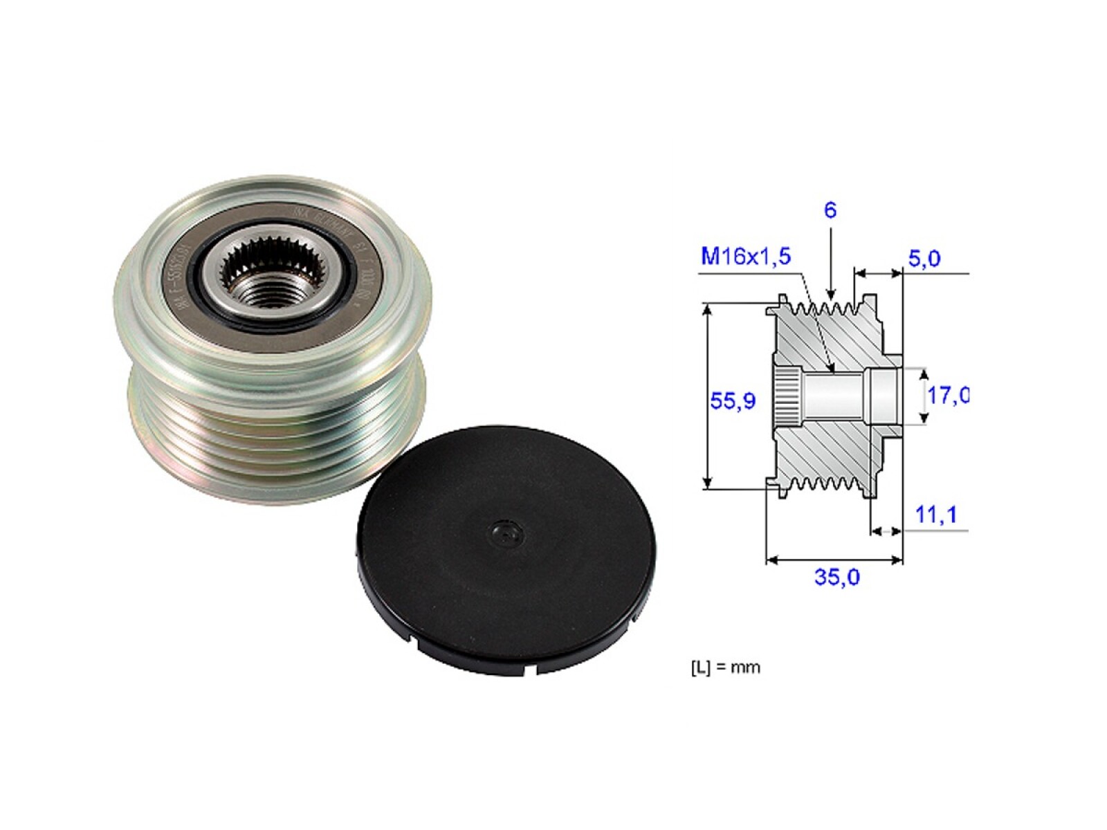 Polea Alternador Marcha Libre Volks Amarok 4X2 - 4X4 17-25 