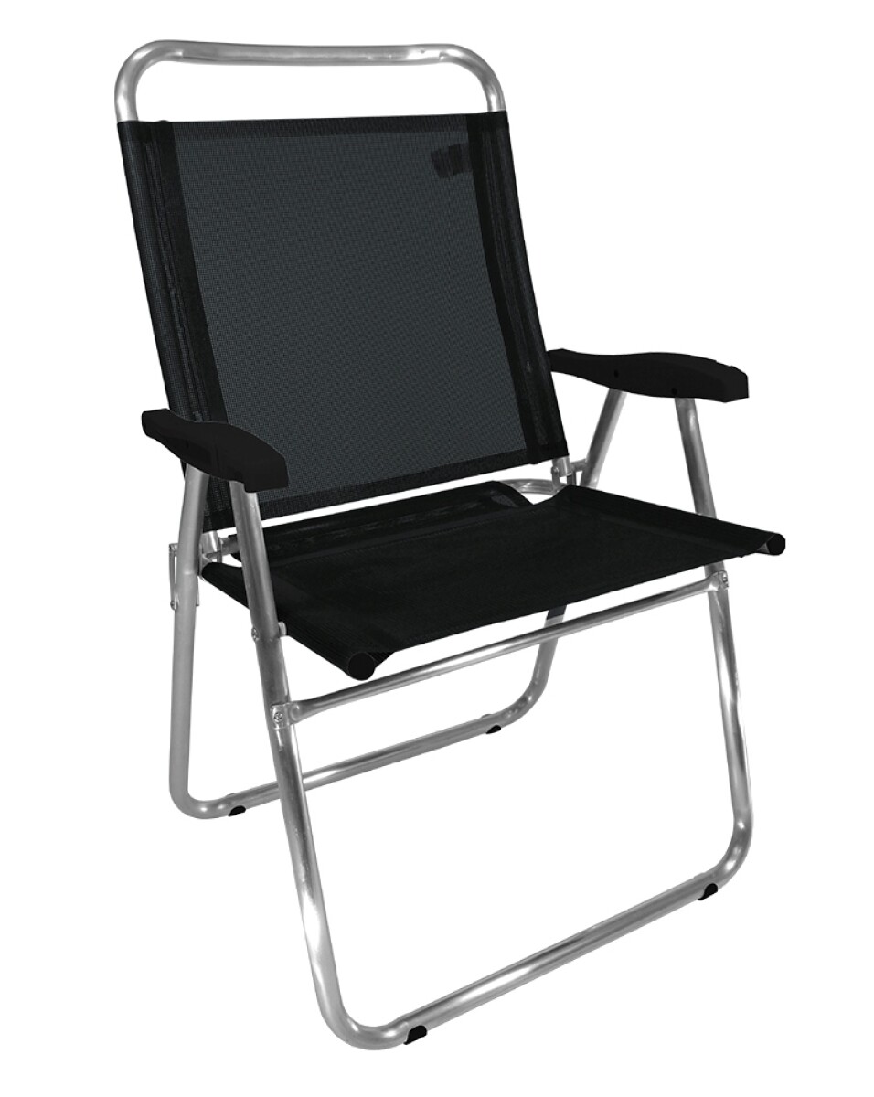 Sillón En Aluminio Nuevo King más Ancho Super Resistente 140 kg - NEGRO 