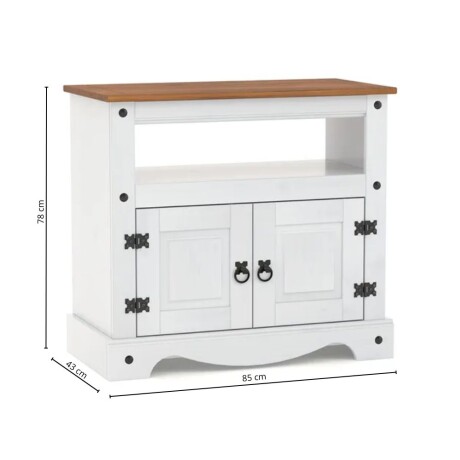 Mesa de tv Linea Naturale Blanco/Roble