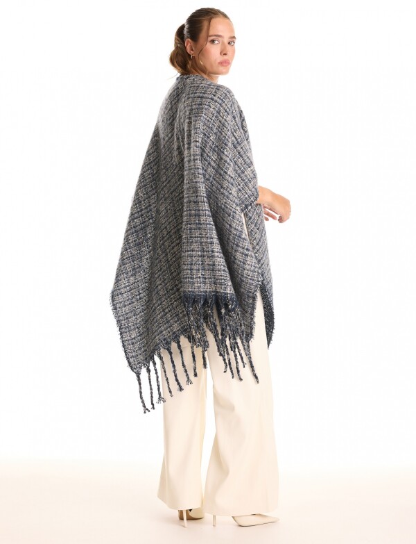 Ruana Tweed Flecos AZUL/MULTI