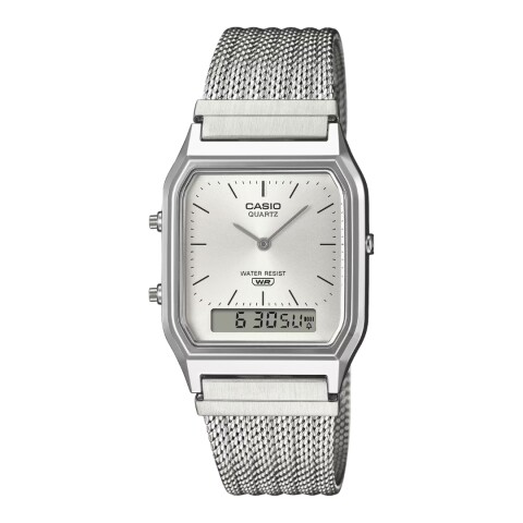 Reloj Casio Retro AQ23EM 7ADF Unisex Plateado