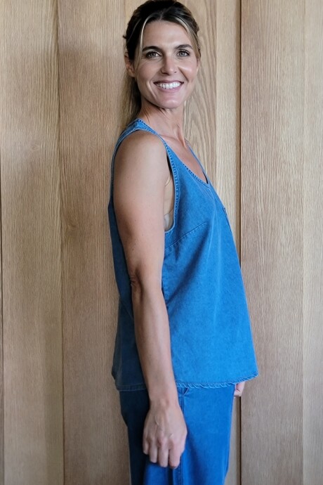 Musculosa Siena Denim Azul