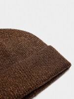 Gorro De Punto Lurex Con Dobladillo marron
