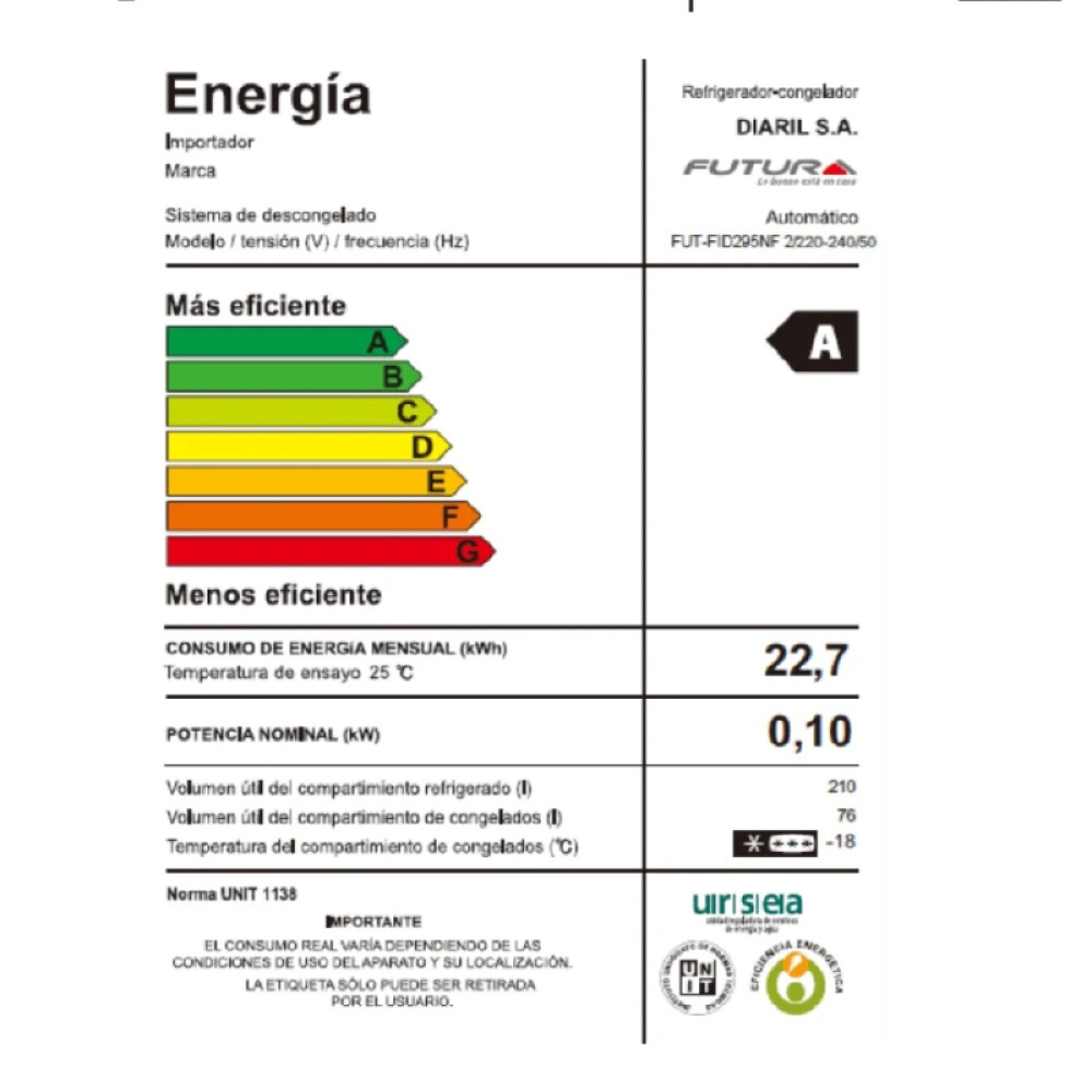 Refrigerador Futura Plus FUT-FID295NF 2 freezer inferior blanco