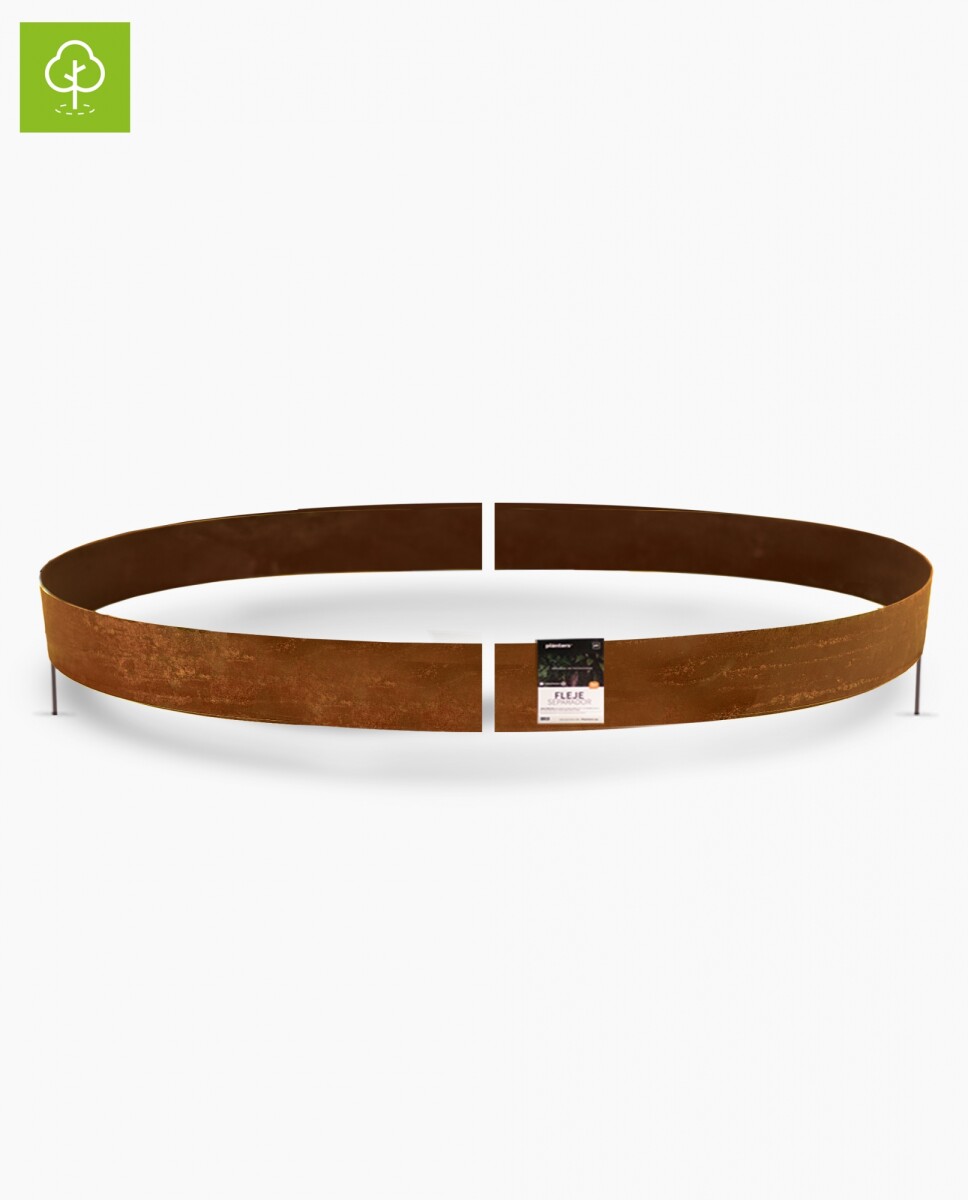 Fleje Separador Árbol - 10cm x D: 1.5m - 2 tramos media luna - ACERO CORTEN 2mm 