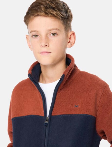 CAMPERA POLAR BICOLOR Bordo