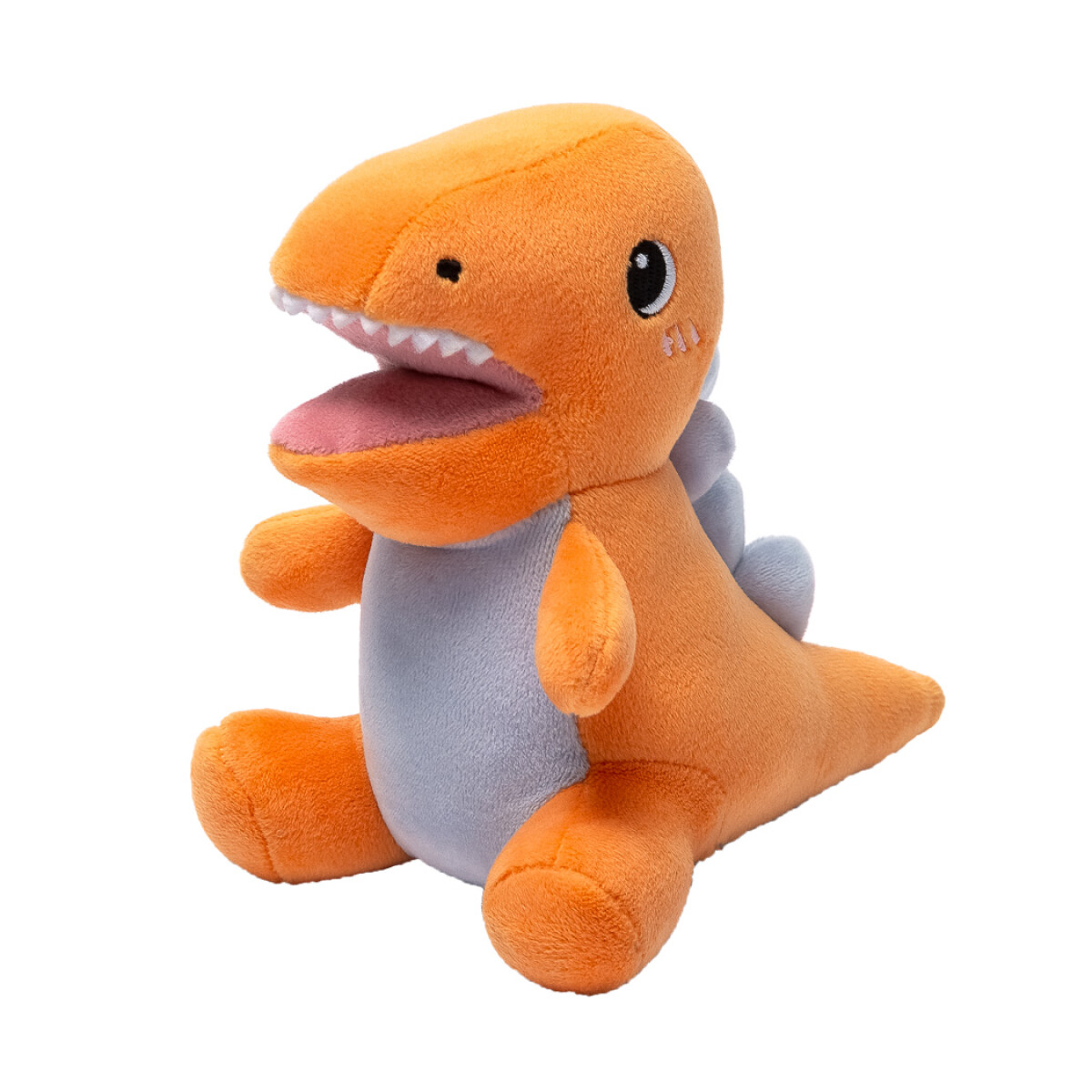 Peluche dinosaurio con rugido - naranja 