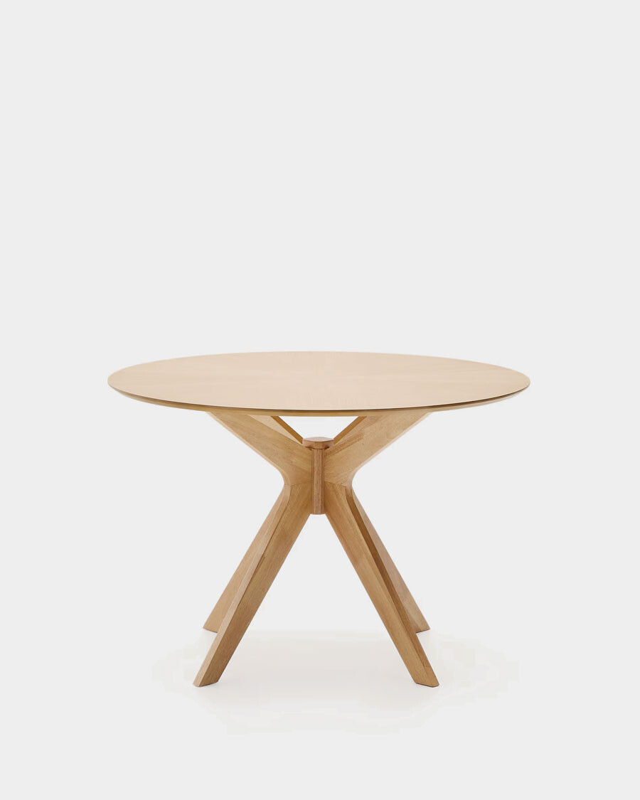 Mesa redonda Naanim de chapa de roble Ø 100 cm
