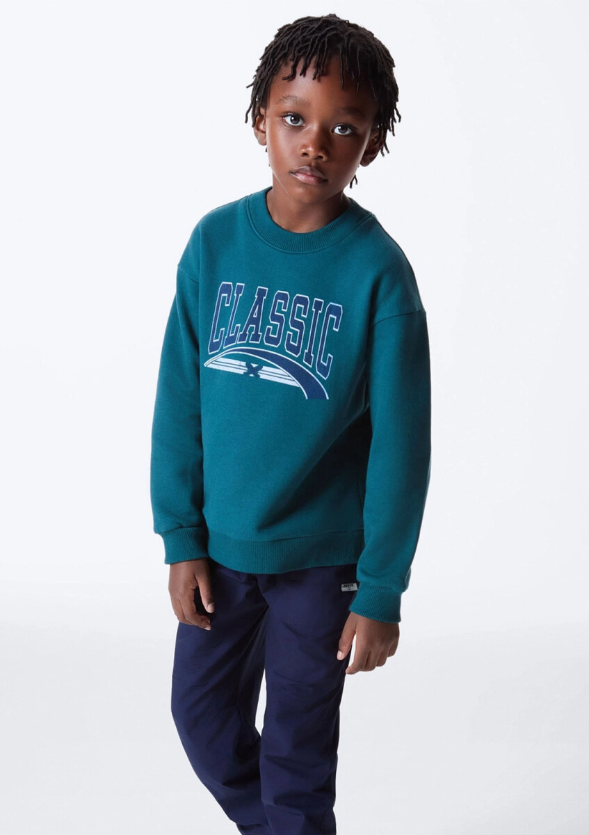 BUZO ESTAMPADO INFANTIL - VERDE 