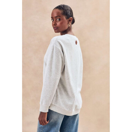 Sweater Algodon Velour Gris Melange