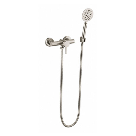DUCHA EXTERNA CON TELEFONO Y FLEXIBLE SATINADO CEPILLADO GRIS-BRUSHED NICKEL