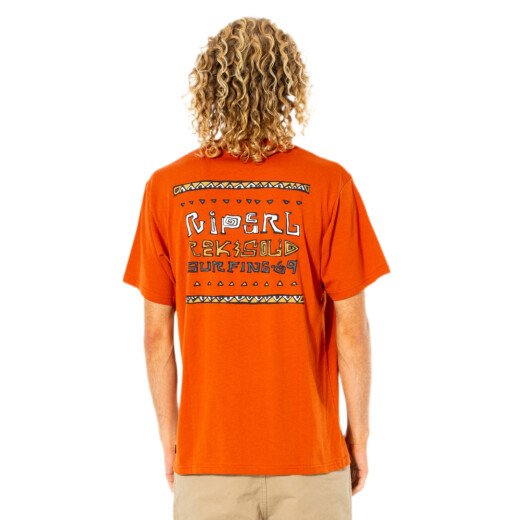 Remera MC Rip Curl SOLID ROCK STACKED TEE - Naranja Remera MC Rip Curl SOLID ROCK STACKED TEE - Naranja