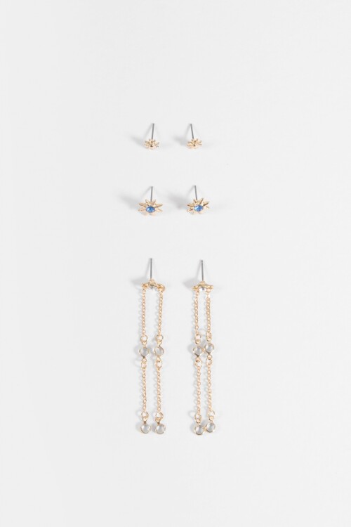 Set de 3 caravanas mystic dorado
