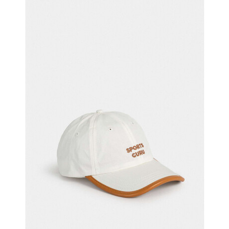 Gorra Canvas Bordada Blanco Crudo