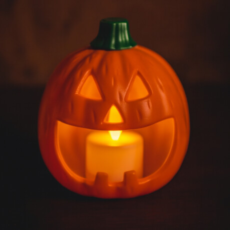 Calabazas decorativas halloween con luz Naranja