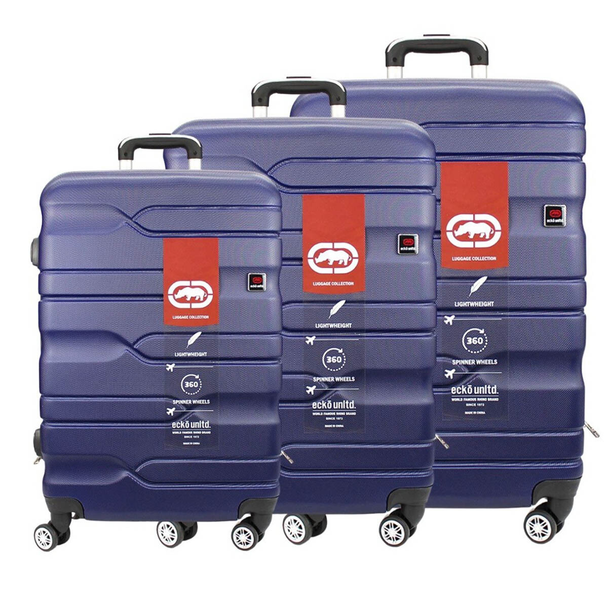 Set Ecko X3 Valijas Rígidas De Viaje Tapa Dura - Azul 